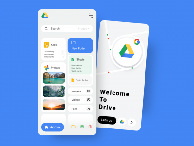 Google drive app ui redesign .xd素材下载