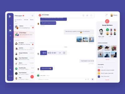 网页聊天工具web app ui .xd素材下载