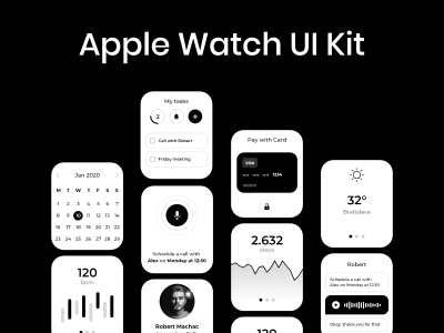 Apple Watch UI Kit .xd素材下载