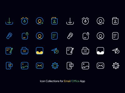 一组email 办公app 常用图标 .ai .eps素材下载