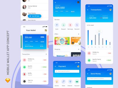支付钱包app ui .sketch素材下载