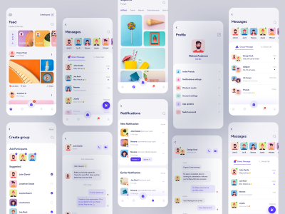 社交app ui .xd素材下载