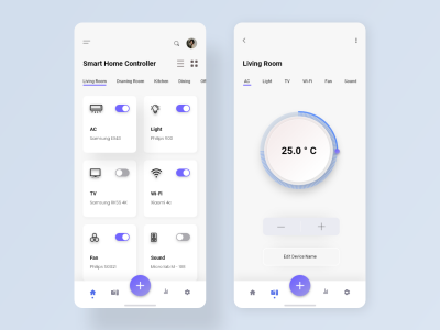 智能家具控制app ui .xd素材下载