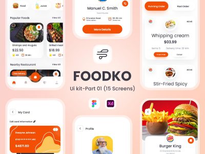 外卖app FOODKO ui .xd .fig素材下载