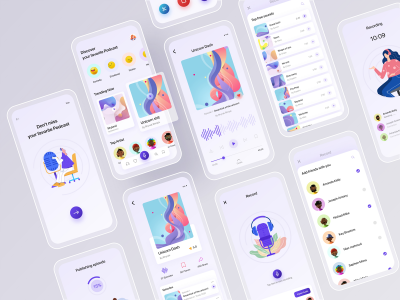 音频app ui .xd素材下载
