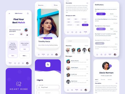 约会社交app ui .xd素材下载