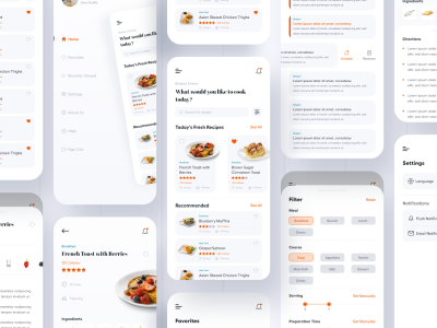 美食食谱app ui .xd素材下载