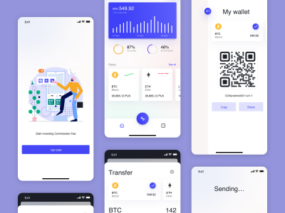 金融钱包支付app ui .sketch素材下载