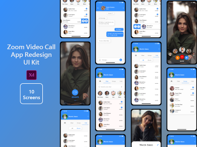 Zoom 视频通话app ui .xd素材下载