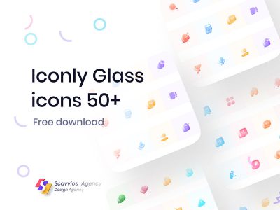 50个Glassmorphism磨砂玻璃图标 .fig素材下载
