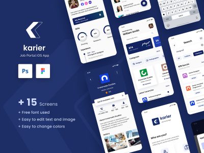 招聘平台app ui .psd .fig素材下载
