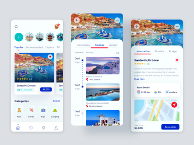 旅行app Travello 行程页ui .fig素材下载