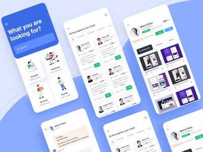自由职业者外包服务app ui .fig素材下载