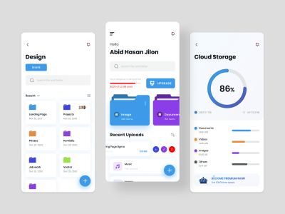 云储存app dropbox ui redesign .xd素材下载