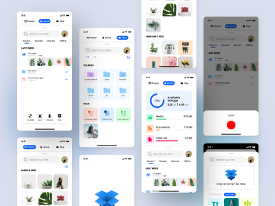 云存储app dropbox ui redesign .fig素材下载