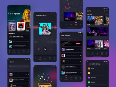 podcast 音频app ui .xd素材下载