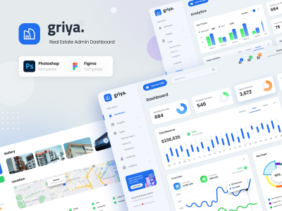 griya 地产销售服务平台后台ui 设计 .fig .psd素材下载
