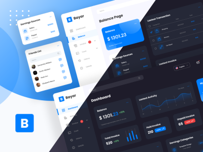 Bayar 个人银行后台 web app ui .fig .xd .psd素材下载