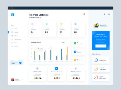 项目管理后台dashboard .fig素材下载