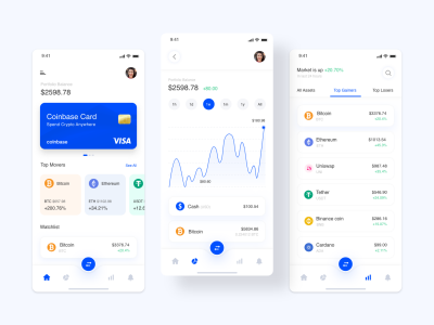 数字货币app ui .xd素材下载