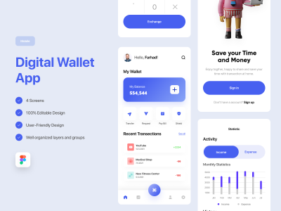 金融钱包app ui .fig素材下载