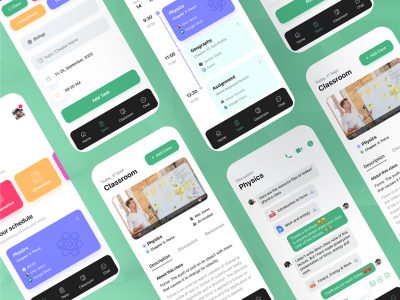 日程管理、任务管理、学生课程管理app ui .fig .xd .sketch素材下载