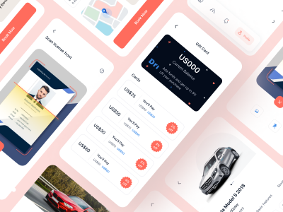 几个租车app 页面ui .fig素材下载