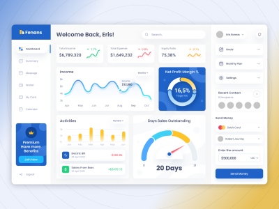 Fenans 金融dashboard .fig .xd .sketch素材下载