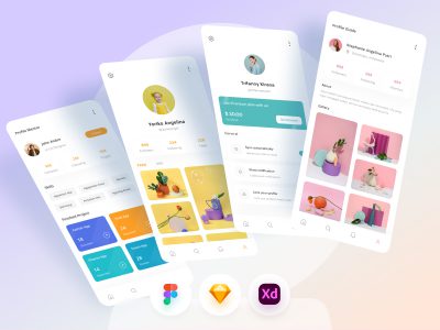 10 用户信息页Profiles ui设计模板 .fig .xd .sketch素材下载