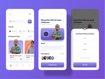 公益慈善捐款app ui .fig素材下载