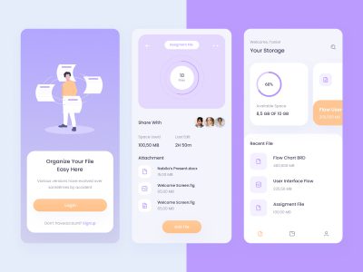 简洁云存储app ui .fig .xd .sketch素材下载