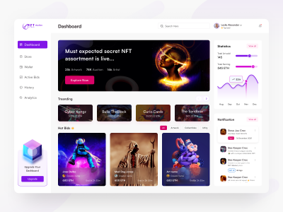 NFT market dashboard .fig素材下载