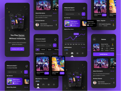 Game Store 游戏商店 app ui .fig .xd素材下载