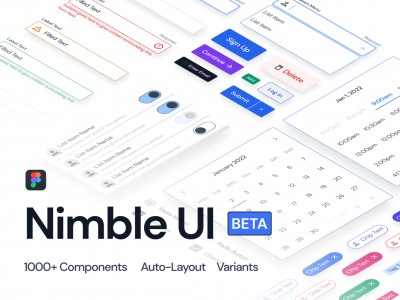 Nimble UI – 桌面端UI组件库 .fig素材下载