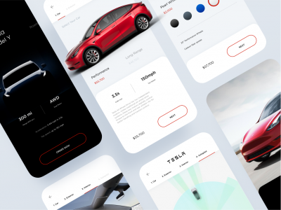 Tesla 汽车销售app ui .fig素材下载