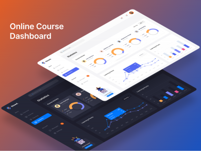 在线课程教育后台dashboard ui .fig素材下载