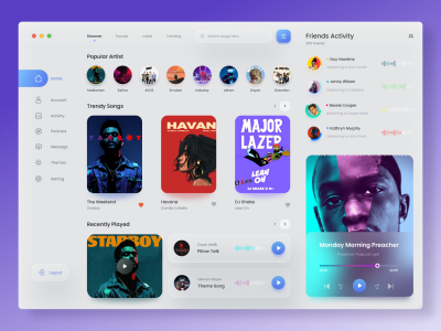 桌面端音乐app ui .fig素材下载