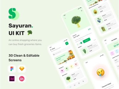 Sayuran 生鲜电商、社区电商app ui .xd .sketch .fig 素材下载