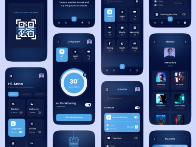 蓝色风格智能家居app ui .fig素材下载