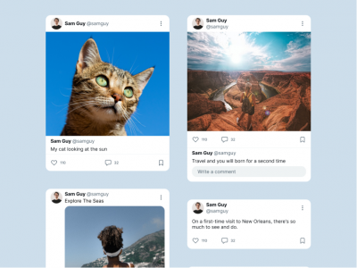 社交平台信息卡片card ui .fig素材下载