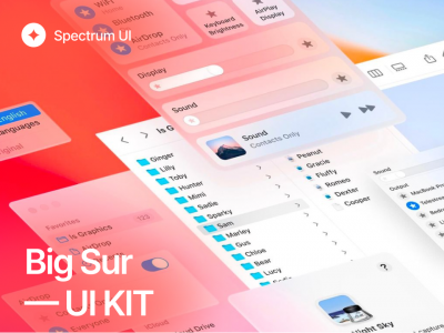 Big Sur UI Kit MacOS桌面设计系统 .fig素材下载