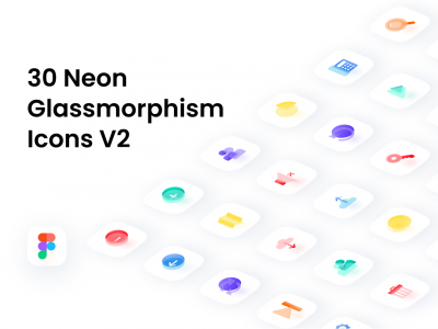 30个玻璃拟物风格图标 .fig素材下载