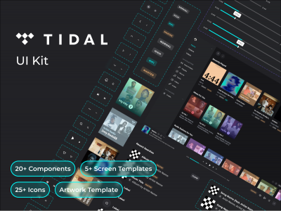 TIDAL 简洁UI设计系统 .fig素材下载