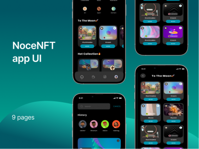 NoceNFT 暗黑主题数字藏品app ui .fig素材下载