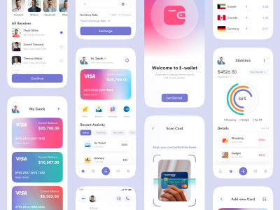 多彩风格金融钱包app ui .fig素材下载
