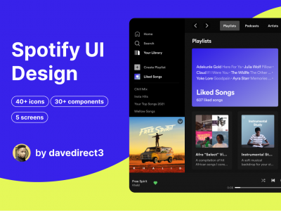 Spotify ui design .fig素材下载