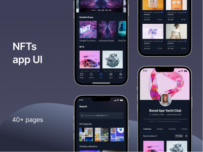 暗调风格NFTs数字藏品app ui .fig素材下载