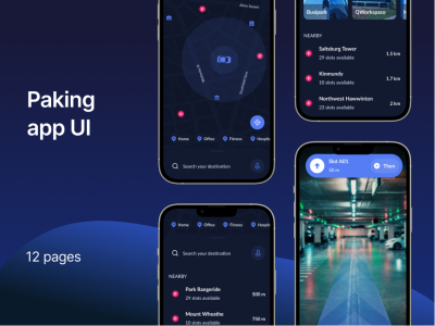 深色泊车app ui .fig素材下载