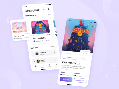 BeeNFT 数字藏品app ui .fig素材下载