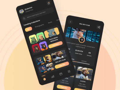 深色NFT app ui .fig素材下载